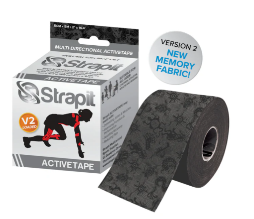 Εικόνα της  ACTIVETAPE 5CM x 5M - ΓΚΡΙ/ΜΑΥΡΟ STRAPIT