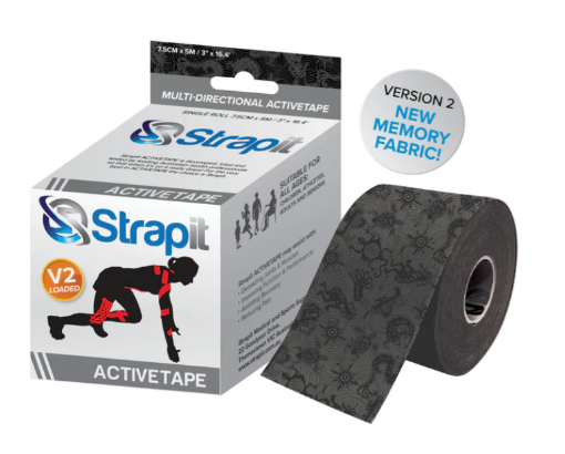 Εικόνα της DYNAMIC ACTIVETAPE 7,5CM x 5M - ΓΚΡΙ/ΜΑΥΡΟ STRAPIT