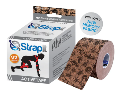 Εικόνα της Strapit ACTIVETAPE 7,5 cm x 5 m – Μπεζ/Μαύρο