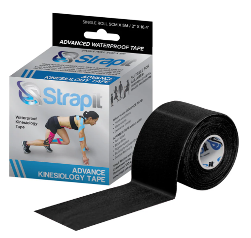 Εικόνα της Ταινία κινησιολογίας Advance 5cm x 5m Μαύρη – Strapit